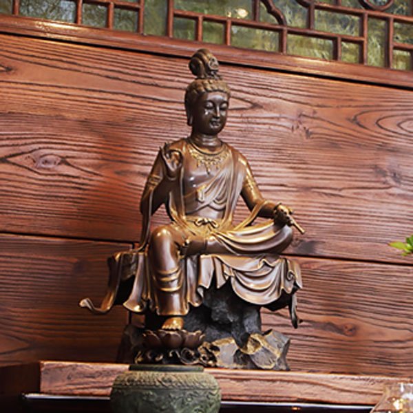 祈願觀音 銅雕復刻佛像（高27cm）