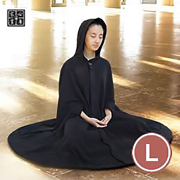 禪修斗篷-黑色（尺寸：L）適用身高超過165公分（男女適用）
