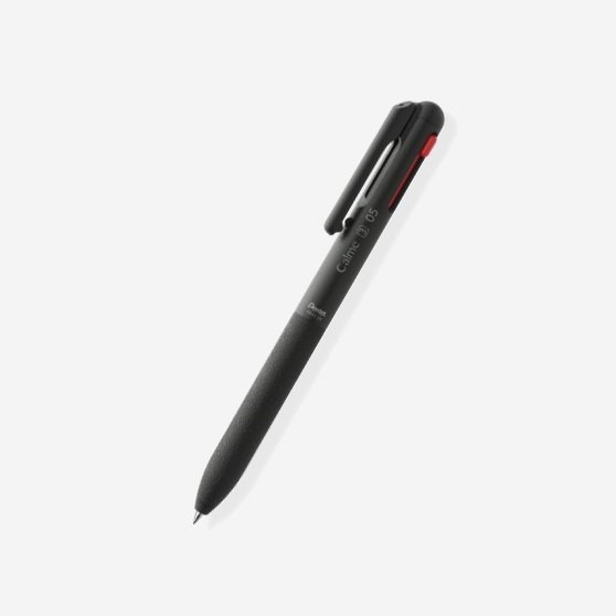 Pentel Calme 靜暮 三色輕油性筆0.5mm | 黑桿 (黑+紅+藍)