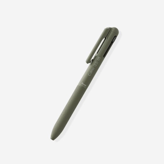 Pentel Calme 靜暮 三用輕油性筆0.5mm | 卡其桿 (黑+紅+自動鉛筆)